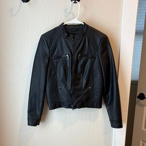 Women's Faux Black Leather Jacket